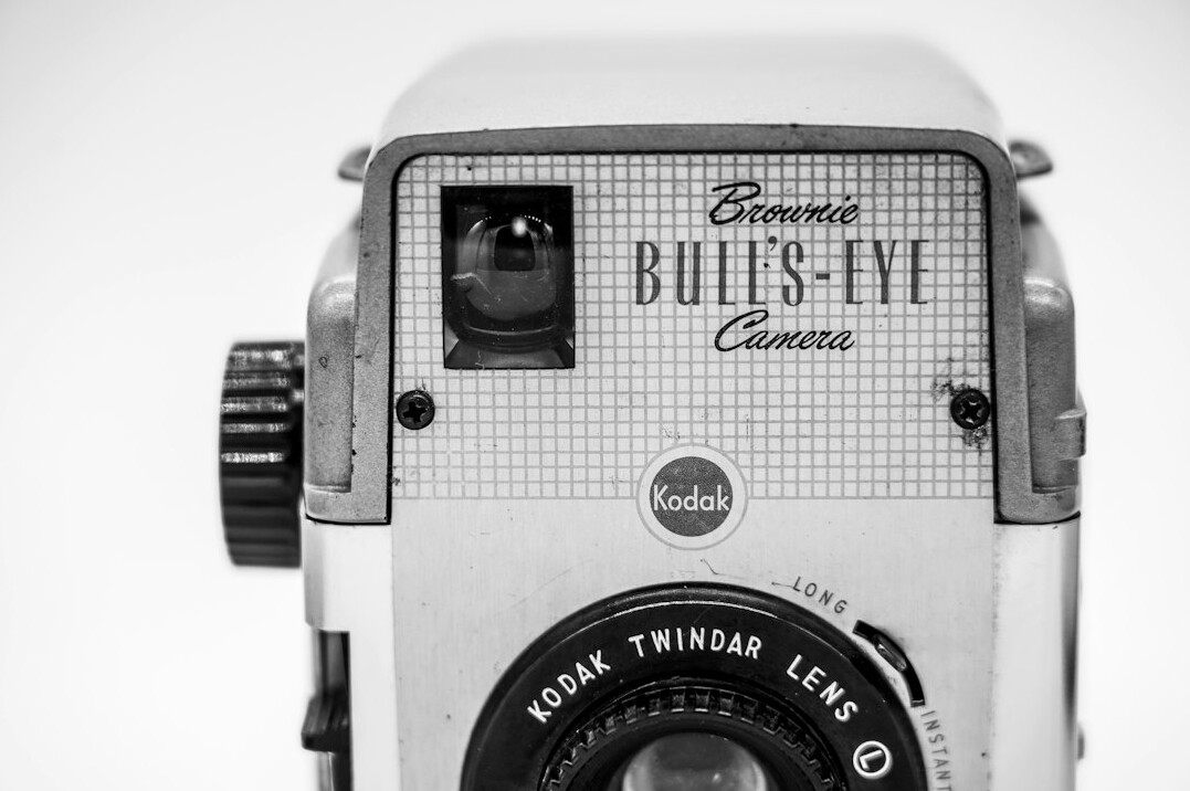 Vintage camera lens close-up