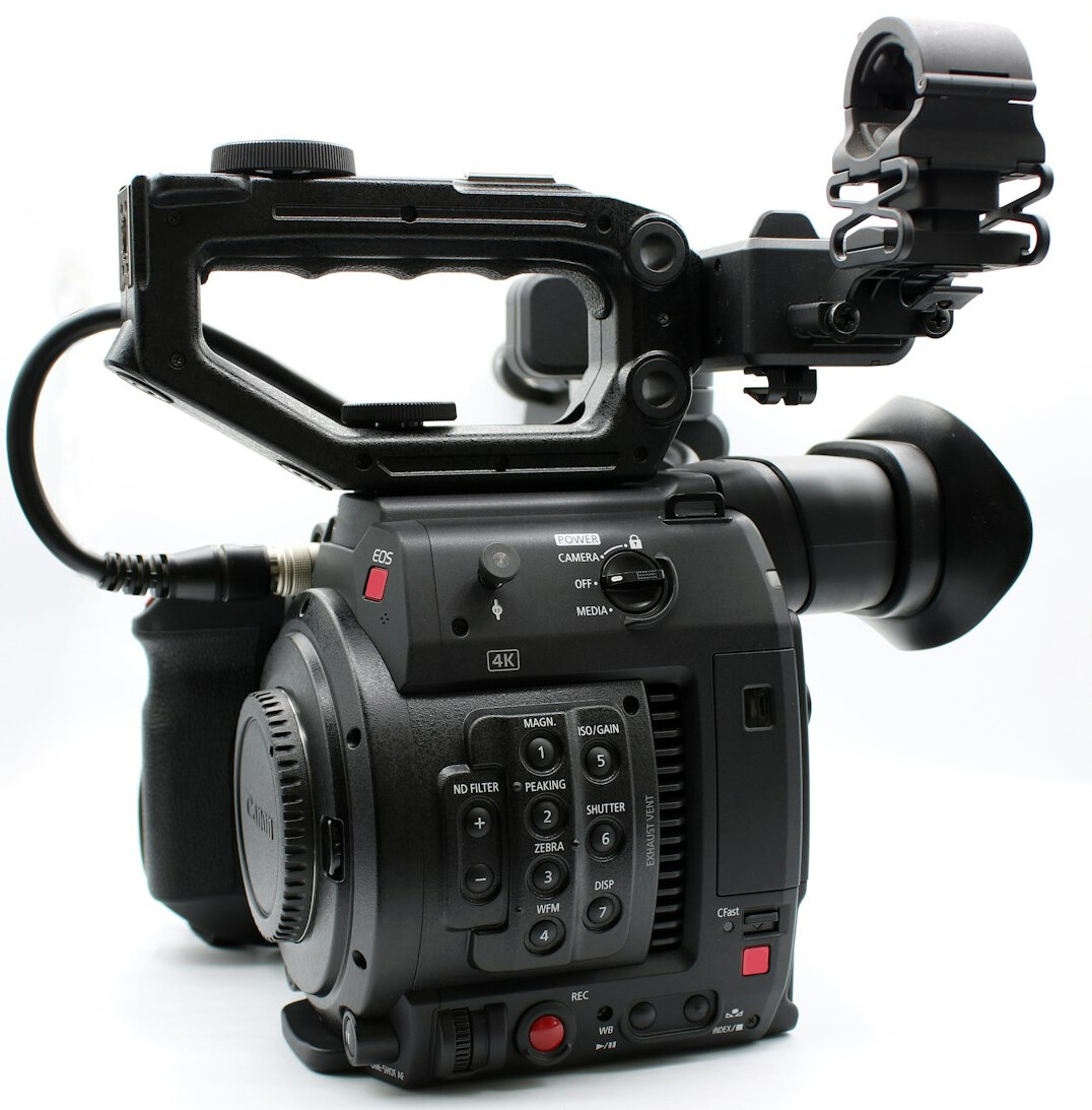 Professional broadcast camera on a studio pedestal