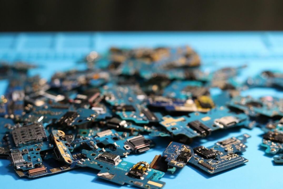 Close-up of an electronic circuit board